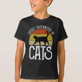 T-shirt Easily Distracted By Cats (Devant)
