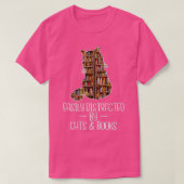T-shirt Easily Distracted by Cats & Books Lover Book Nerd  (Design devant)