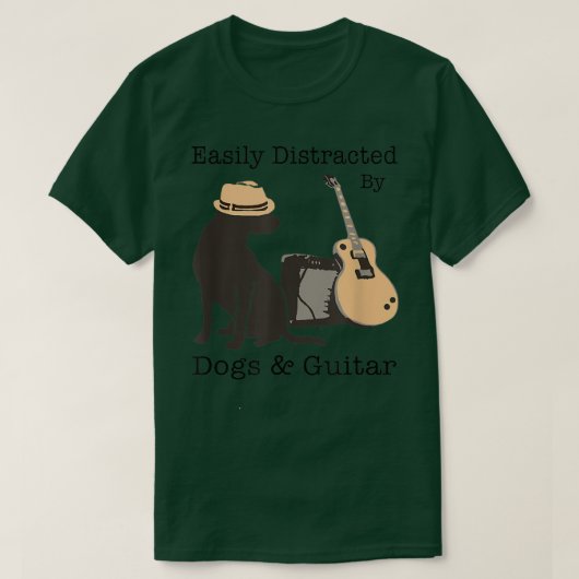 T-shirt Easily Distracted By Dogs And Guitar Guitarist Ani (Design devant)