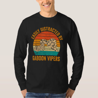 T-shirt Easily Distracted By Gaboon Vipers Retro