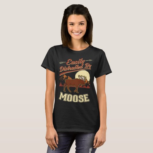 T-shirt Easily distracted by Moose Scandinavia Moose Antle (Devant entier)