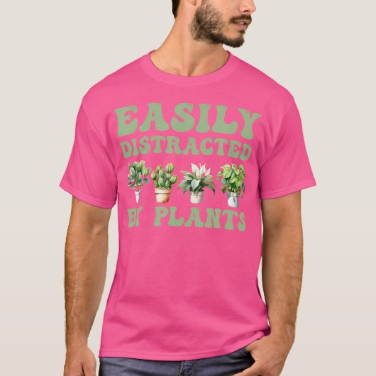 T-shirt Easily Distracted By Plants Succulent Plant Garden (Devant)