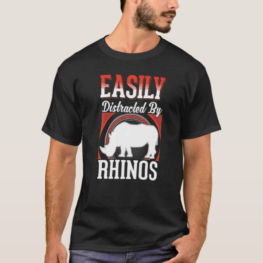 T-shirt Easily distracted by Rhinos (Devant)