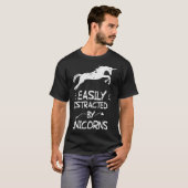 T-shirt Easily Distracted By Unicorns For Spirit Animal (Devant entier)