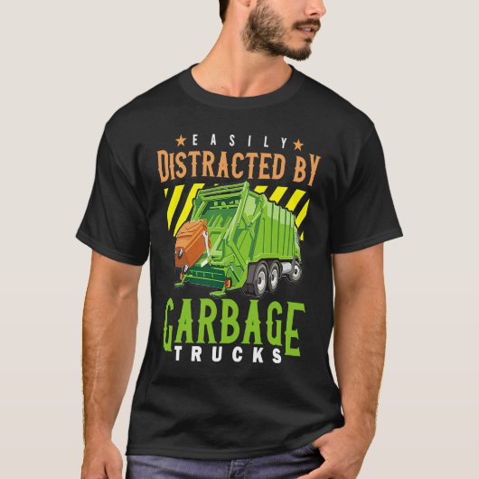 T-shirt Easily distracted from rubbish trucks (Devant)