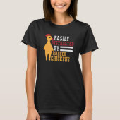 T-shirt Easily Distracted Rubber Chicken Cool Bird (Devant)