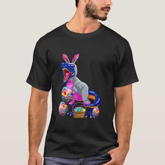 T-shirt Easter Basket Bunny Dinosaur Egg T Rex Kids Boys G (Devant)