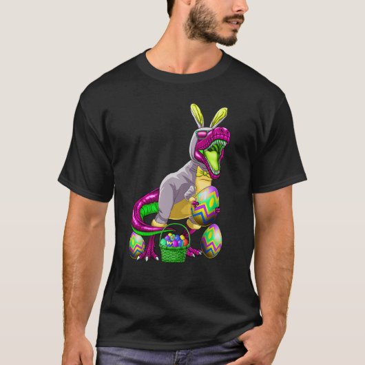 T-shirt Easter Basket Bunny Dinosaur Shirt Egg Rex Kids Bo (Devant)
