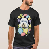 T-shirt Easter Bobtail Bunny Eggs Dog on Easter Old Englis (Devant)