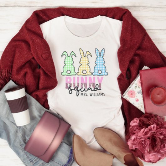 T-shirt Easter Bunny Carré Enseignant Niveau d'Équipe