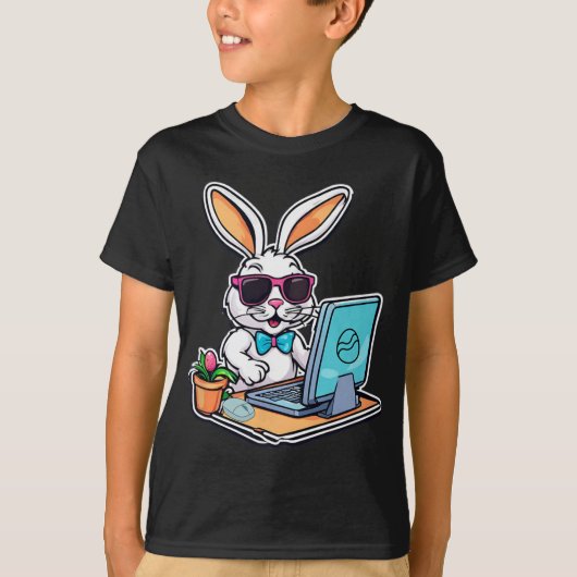 T-shirt Easter Bunny Computer Video Game Lovers 1  (Devant)