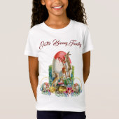 T-Shirt Easter Bunny Family Chick Aquarelle Florale Wreath (Devant)