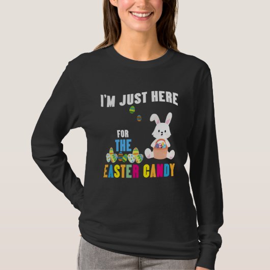 T-shirt Easter Bunny I m Just Here For Easter Candy Kids B (Devant)