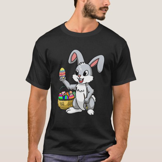T-shirt Easter Bunny Painting Eggs (Devant)