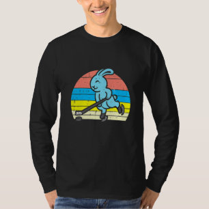 T-shirt Easter Bunny Playing Ice Hockey Retro Sports Men W