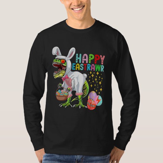 T-shirt Easter Bunny Rex Dinosaur Egg  2023 Happy EastRAWR (Devant)