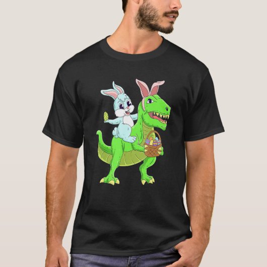 T-shirt Easter Bunny Riding Dinosaur T Rex Prix OEuf de Pâ (Devant)