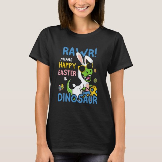 T-shirt Easter Bunny Saurus Rex Kids Dinosaur Easter (Devant)