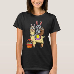 T-shirt Easter Bunny Sloth On Llama Eggs Cute Alpaca Boys