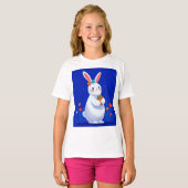 T-shirt Easter Bunny with Blue Background  (Devant entier)