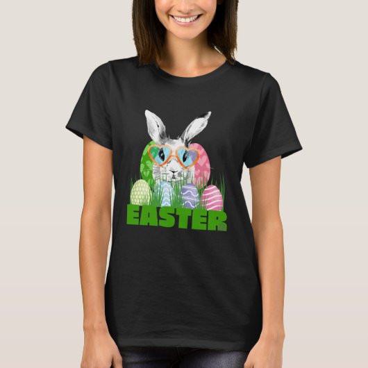 T-shirt Easter Bunny with Glasses Egg Hunting (Devant)