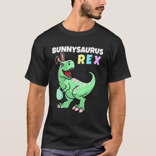 T-shirt Easter Bunnysaurus Rex Cool Trex Easter Dinosaur B (Devant)