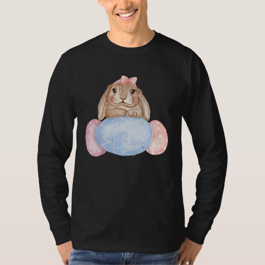 T-shirt Easter day Cute Easter Bunny Holding Easter Eggs f (Devant)