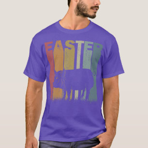 T-shirt Easter Day Pig Retro Graphic Funny Easter Costume