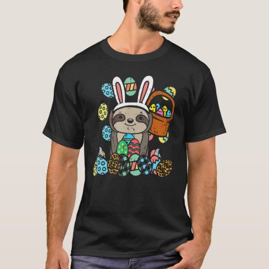 T-shirt Easter Day Sloth Bunny Ears (Devant)