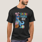 T-shirt Easter Day T Rex Dino Rabbit Ears With Egg Boys (Devant)
