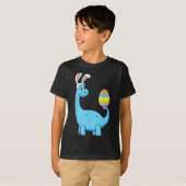 T-shirt Easter Day T Rex Dino Rabbit Ears With Egg Boys (Devant entier)