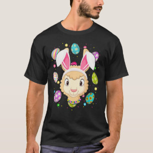 T-shirt Easter Egg  Bunny Ear Llama Face Easter Sunday