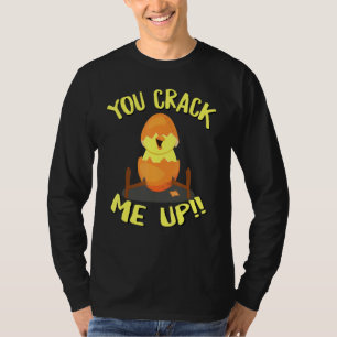 T-shirt Easter Egg Chick You Crack Me Pun Pun Pour Enfants