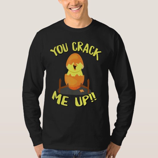 T-shirt Easter Egg Chick You Crack Me Pun Pun Pour Enfants (Devant)