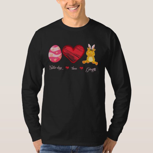 T-shirt Easter Egg Love Giraffe Bunny Animal Pet  Day (Devant)