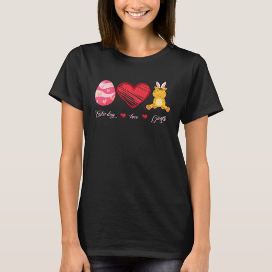 T-shirt Easter Egg Love Giraffe Bunny Animal Pet  Day (Devant)