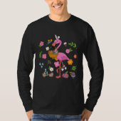T-shirt Easter Flamingo Easter Bunny Egg Basket  Easter (Devant)