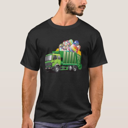 T-shirt Easter Garbage Truck Eggs Funny Easter Day For Boy (Devant)