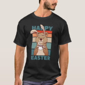 T-shirt Easter Grumpy Bear with Rabbit Ear drinks Coffee (Devant)