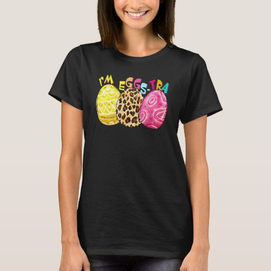 T-shirt Easter Im Eggstra Femmes Léopard Oeufs Graphique 1 (Devant)