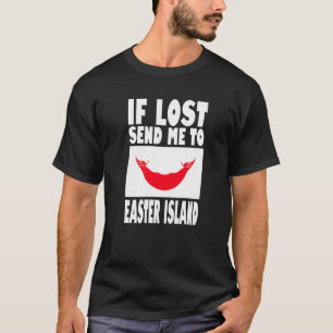 T-shirt Easter Island Drapeau Design Si perdu envoyez-moi