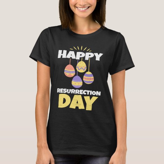 T-shirt Easter Jesus Happy Resurrection Day Sunday Egg Rab (Devant)