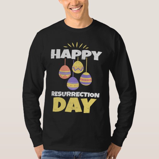 T-shirt Easter Jesus Happy Resurrection Day Sunday Egg Rab (Devant)