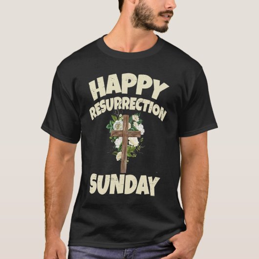 T-shirt Easter Jesus Happy Resurrection Sunday Egg Rabbit  (Devant)