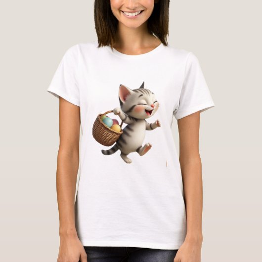 T-shirt easter kitty (Devant)