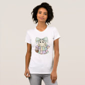 T-shirt Easter Patchwork Ghost Coquette Bow Goth (Devant entier)