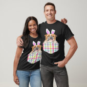 T-shirt Easter Plaid Bulldog Bunny Dog In Pocket (Unisexe)