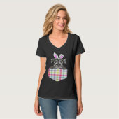 T-shirt Easter Plaid Standard Schnauzer Bunny Dog In Pocke (Devant entier)