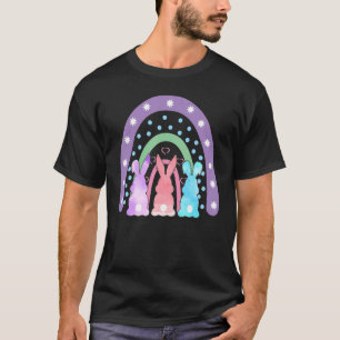 T-shirt Easter Rainbow Watercolor Trio Bunny mignonne Pâqu