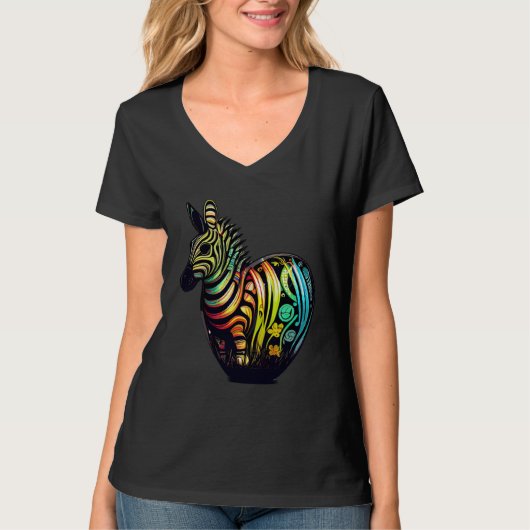 T-shirt Easter ready tops with charming Zebra illustration (Devant)